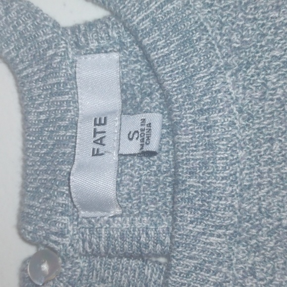 Fate Fringe Knitted Halter Tank size small blue - Picture 5 of 7